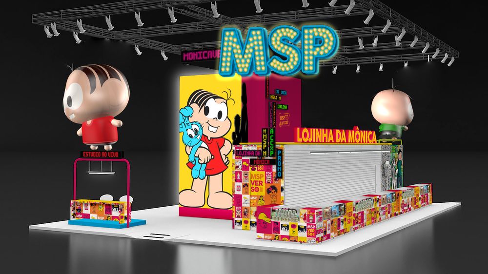 MSP Estúdios — estande CCXP, projeto 3D